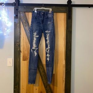 4 x-long ripped american eagle skinny jeans